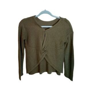 Truly Creative Worldwide Womens Sz L Green  Solid Long Sleeve Pull Over Sweater